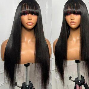 Luxury Sleek Straight Wig with Blunt Bangs