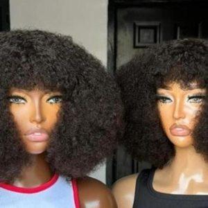 Afro Unit with Fringe Blend Hair