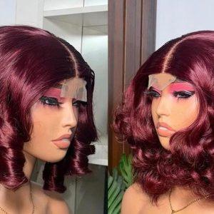 Burgundy Glamour Bounce Curls Lace Wig