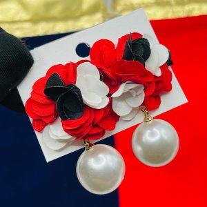 TriTone Bloom & Drop Pearl Earrings