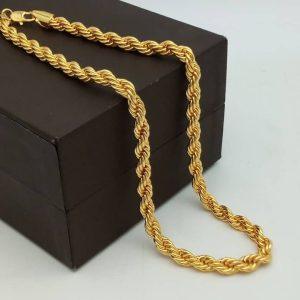 Classic Gold Rope Chain Necklace
