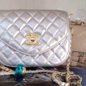 LuxeSilver Quilted Chain Bag