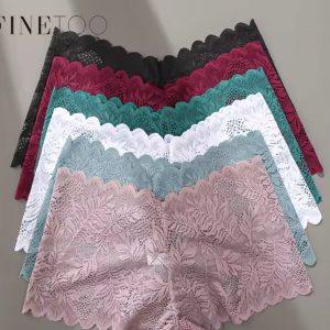FINETOO Seamless Floral Lace Boyshort Panties – Ultra-Feminine Comfort Collection