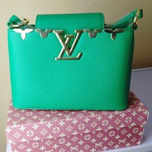 Emerald Green Top‑Handle Shoulder Bag with Iconic LV-Inspired Hardware