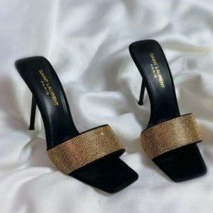 Glamour Luxe Crystal-Embellished Stiletto Mules