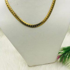 Elegant Flat-Link Gold Necklace - Sleek, Sophisticated, and Timeless