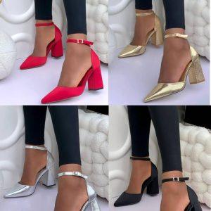 Chic Block Heel Pointed-Toe Pumps with Ankle Strap - Command Confidence with Every Step
