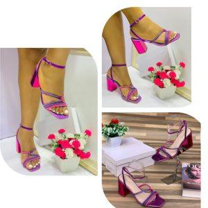 Fuchsia Dream Block Heel Sandals