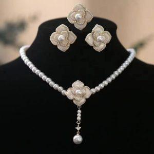 Elegant Pearl Blossom Jewelry Set