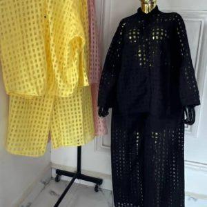 Checkered Net Two-Piece Set