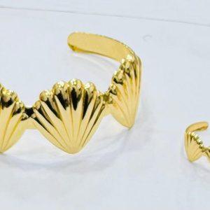 Ocean Empress Gold Bangle & Ring Set