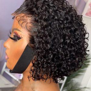 Super‑Curly Bob Lace‑Front Wig (Full Frontal)