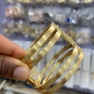 Bold Steel Elegance: Contemporary Bangle Set