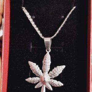 Bold Leaf Stainless Steel Necklace with Pendant