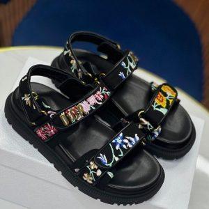Dior‑inspired Act Floral Embroidered Sandals