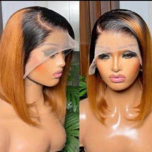 Full Frontal STW 13x4 -1B/30 Sleek Honey Blonde Ombré Bob Wig