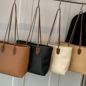 Minimalist Faux Leather Tote Bag