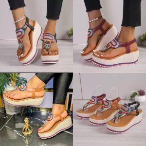 Boho-Chic Multicolor Platform Sandals