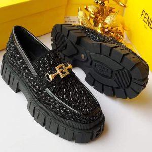 Fendi‑Styled Chunky Sole Loafers