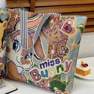 Cartoon Character Tapestry Tote Bags