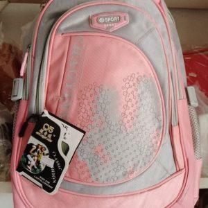 Stylish Pink & Grey Multi-Compartment Backpack