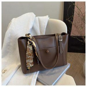 Elegant Chic Leather Tote Hand Bag