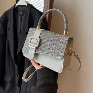 Dazzle Luxe Silver Structured Mini Bag