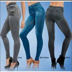 High-Waist Stretch Jeggings (Denim Look)