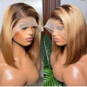 Full Frontal (3 Tone) - 4/27/4 Ash Blonde Balayage Bob Wig