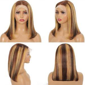 Full Frontal Bob - P4/27 Highlighted Straight Bob Wig