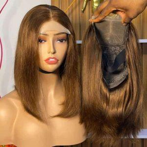 4×4 Closure- 30# Natural Brown Straight Bob Wig