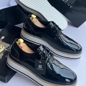 Givenchy Men's Glossy Leather Designer Platform Shoes