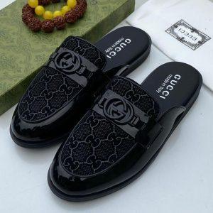 Luxury Men’s Black Designer Slides Shoe