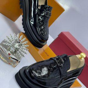 Louis Vuitton Men’s Glossy Black Monogram Loafers