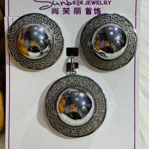 Sculpted Silver-Halo Fashion Set by Sunbelle