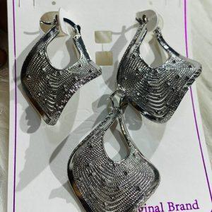 Sunbelle Luxury Silver-Plated Statement Earrings