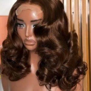 Luxury 16 Inches 5x5 Lace Closure Bouncy Curls Human Hair Wig