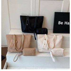 Chic 3‑Piece Tote & Pouch Set