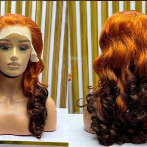 High-Quality Ombre Copper Brown SDD Bounce Lace Front Wig
