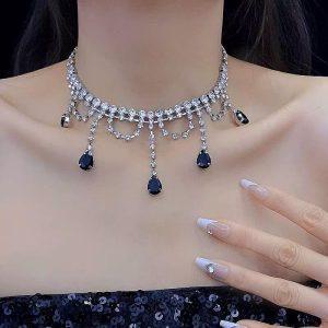 Luxury Crystal and Gemstone Choker Necklace