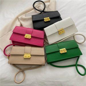 Luxury Croc-Effect Crossbody Shoulder Bag