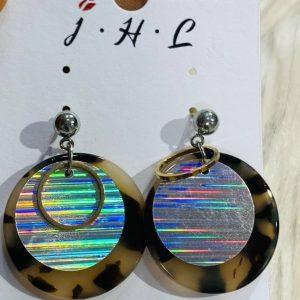 Holographic Circle Drop Earrings