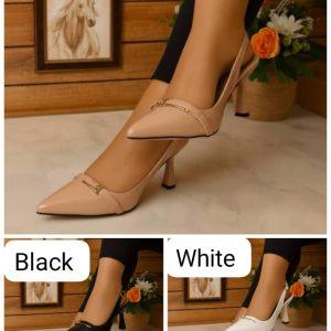 Pointed-Toe Sling-back Kitten-Heel Pump