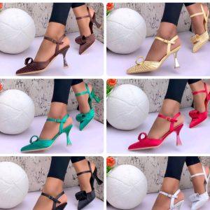 Elegant Woven Sling-back Heels with Signature Bow Detail