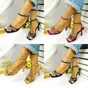 Elegant Multi-Color Strappy High-Heel Sandals