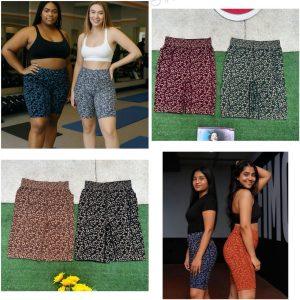Women’s High-Stretch Leopard Print Biker Shorts
