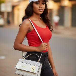Luxury Branded Monogram Handbag and Cap Set