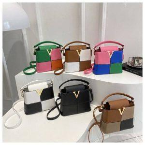 Luxury V-Design Structured Handbag