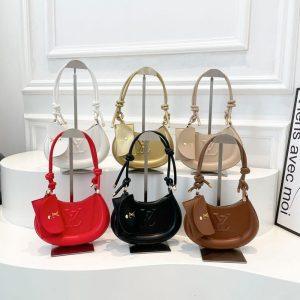 Luxury-Inspired Curved Mini Shoulder Bag with Coin Purse