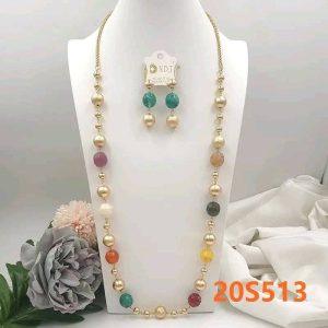 Multicolor Luxury Beaded Necklace And Earrings Set